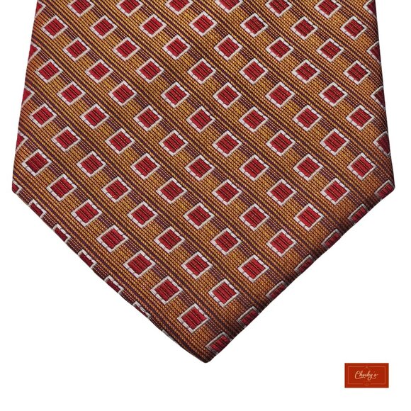 True Forum Orange/Red 100% Silk Tie 60" Long 4" Wide(ID159) - Picture 3 of 8